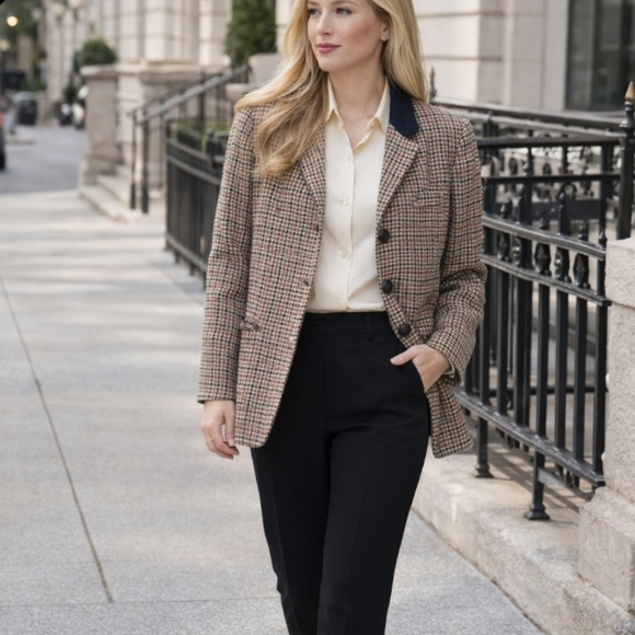 Talbots Jackets & Blazers - Vintage Talbots Wool Plaid Blazer Size 4 Petite